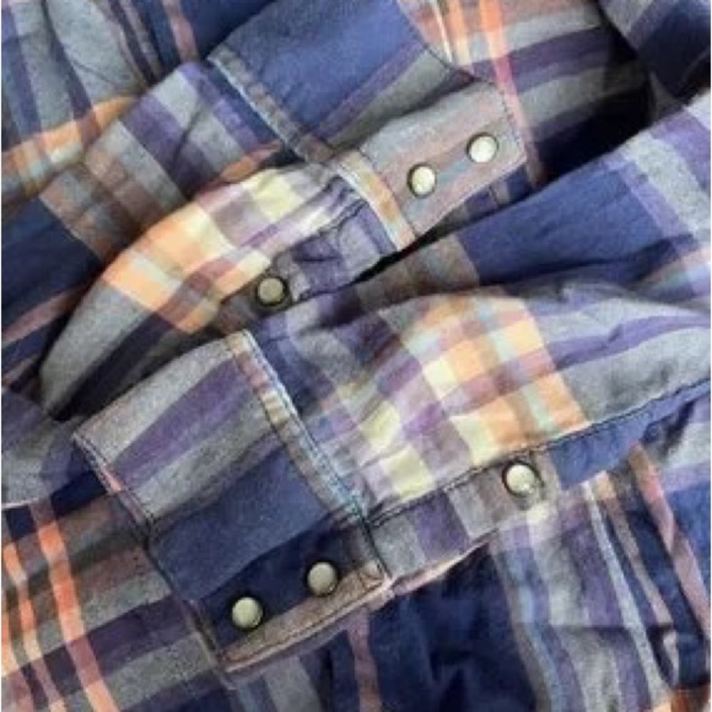 Blue and Pink Plaid Button-Up Shirt - Picture 5 of 5